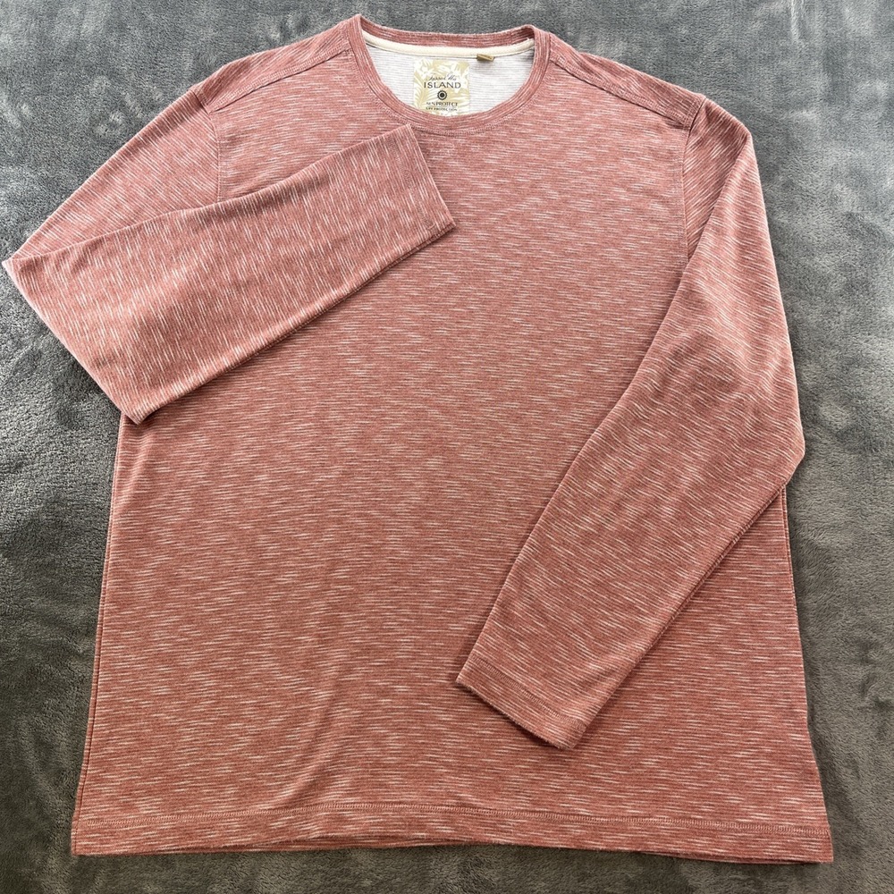 Tasso Elba Island Sun Protect Shirt Mens XL Coral Red Space Dye UPF Protection